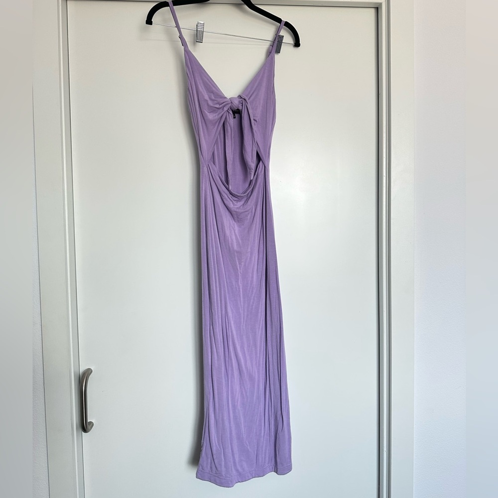 Jluxlabel Lavender Tie-Front Sleeveless Midi Dress